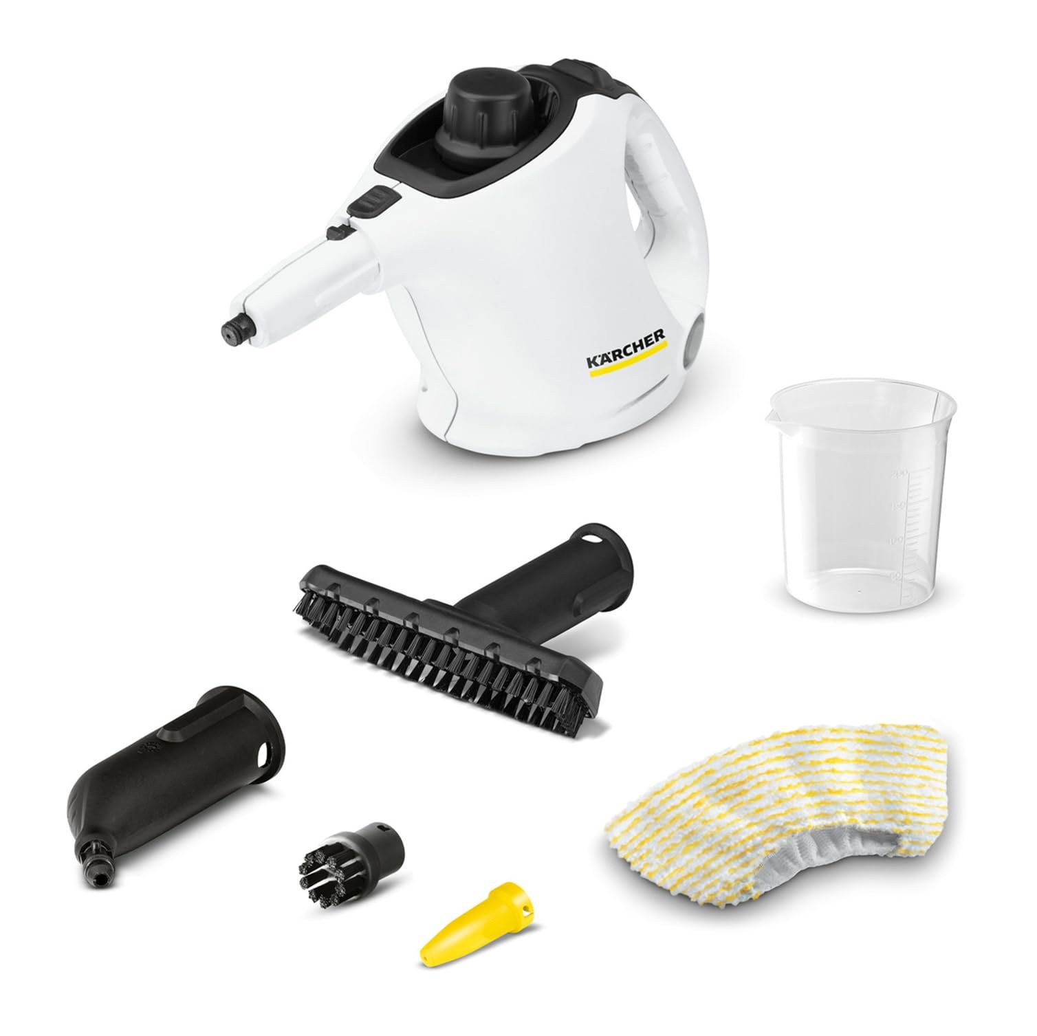 61RtRvpyEkL Kaercher SC 1 Dampfreiniger 1.200W – 3 Bar, 3 Min Aufheizzeit, 200ml Tank, Hand- & Powerduese, Mikrofaser-Ueberzug & Rundbuers te – Bild 1