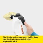 Kaercher SC 1 Dampfreiniger 1.200W – 3 Bar, 3 Min Aufheizzeit, 200ml Tank, Hand- & Powerduese, Mikrofaser-Ueberzug & Rundbuers te – Bild 2