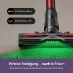 Ultenic Akku Staubsauger 55000Pa, 600W, 80 Min – Kabellos, Multi-Zyklon, Anti-Tangle-Buerste, Wandladestation, fuer Tierhaare & Teppiche, Rot – Bild 7