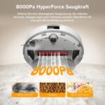 roborock Qrevo Saugroboter QV 35A – 8000Pa Saugkraft, Wischfunktion, Anti-Verfilzungs-Seitenbuers te, LiDAR-Navigation, All-in-One Dock, Weiss – Bild 4