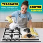 Rolipo Dampfreiniger Handgeraet 1050W – 12-teiliges Zubehoer, 135 Grad C, 100% chemiefrei fuer Haushalt, Kueche, Bad & Auto – Bild 5