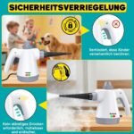 Rolipo Dampfreiniger Handgeraet 1050W – 12-teiliges Zubehoer, 135 Grad C, 100% chemiefrei fuer Haushalt, Kueche, Bad & Auto – Bild 6