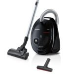 Siemens VSZ3XTRM11 Staubsauger mit Beutel 850W – XXL-Polsterduese fuer Tierhaare, Bodendueuse fuer Parkett, Teppich & Fliesen, Schwarz