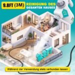 Rolipo Dampfreiniger Handgeraet 1050W – 12-teiliges Zubehoer, 135 Grad C, 100% chemiefrei fuer Haushalt, Kueche, Bad & Auto – Bild 2