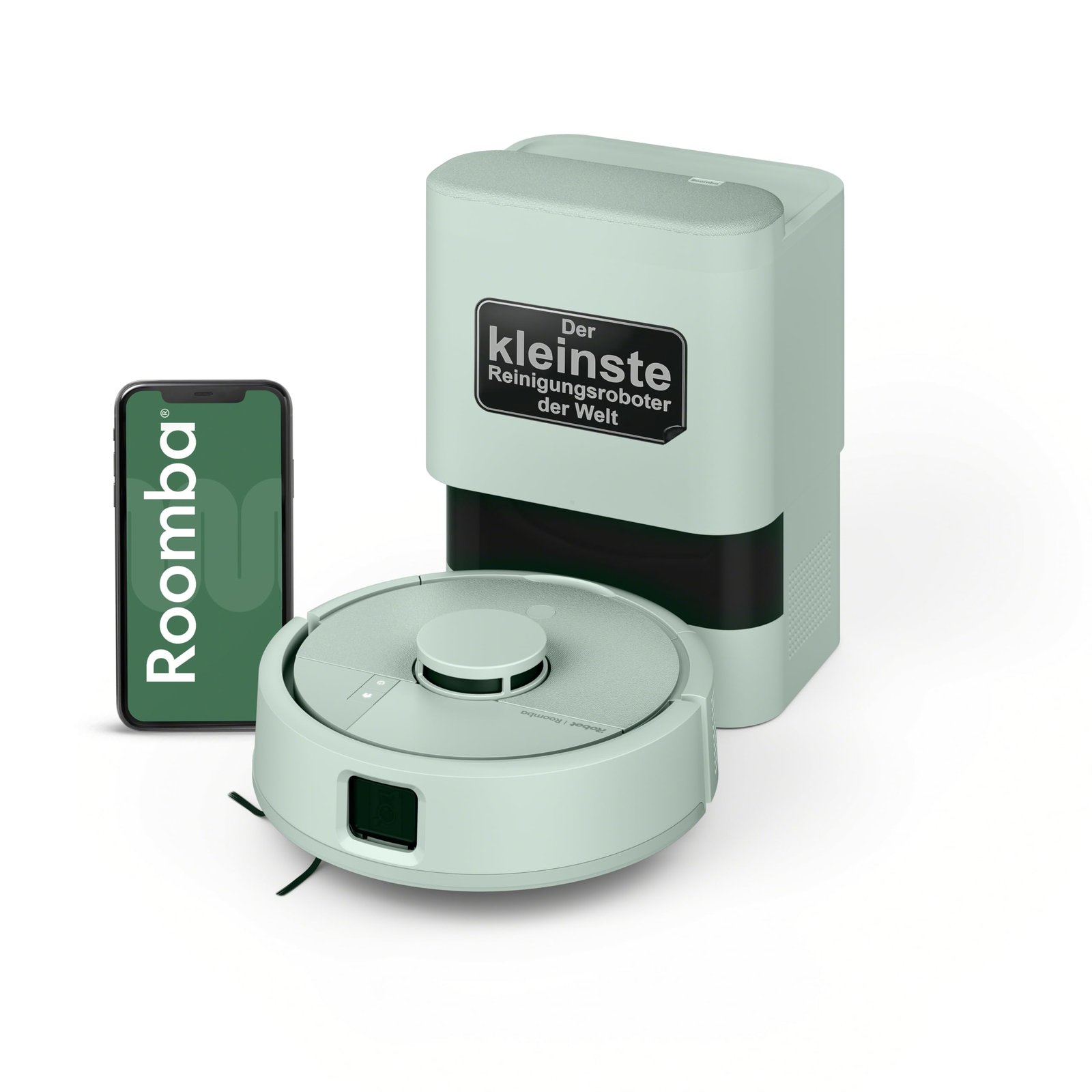 71TkHn8-RzL iRobot Roomba Mini Saug- & Wischroboter – AutoEmpty Dock, kompakter Reinigungsroboter fuer enge Stellen, Minze – Bild 1