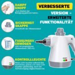 Rolipo Dampfreiniger Handgeraet 1050W – 12-teiliges Zubehoer, 135 Grad C, 100% chemiefrei fuer Haushalt, Kueche, Bad & Auto – Bild 8
