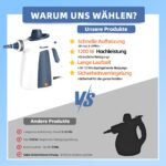 Traumheim Handdampfreiniger 1200W – 3 Bar, 14-teiliges Zubehoer, 110 Grad C, chemiefrei fuer Kueche, Boeden, Fliesen & Sofas – Bild 7