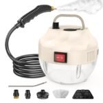 Kyapoo Dampfreiniger 1500W – 15s Aufheizzeit, 1L Tank, 6 Stufen, 3 Bar, tragbar fuer Boden, Kueche, Fenster, Bad & Auto
