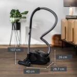 Siemens VSZ3XTRM11 Staubsauger mit Beutel 850W – XXL-Polsterduese fuer Tierhaare, Bodendueuse fuer Parkett, Teppich & Fliesen, Schwarz – Bild 4