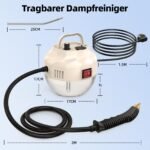 Kyapoo Dampfreiniger 1500W – 15s Aufheizzeit, 1L Tank, 6 Stufen, 3 Bar, tragbar fuer Boden, Kueche, Fenster, Bad & Auto – Bild 3