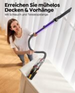 Fieety Akku Staubsauger 600W, 50kPa, 65 Min – Kabellos, Tierpflegebuers te, 8-Schicht-Filtration, Aromatherapie, ultraleise, Gold & Lila – Bild 6