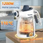 Traumheim Handdampfreiniger 1200W – 3 Bar, 14-teiliges Zubehoer, 110 Grad C, chemiefrei fuer Kueche, Boeden, Fliesen & Sofas – Bild 3
