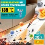 Rolipo Dampfreiniger Handgeraet 1050W – 12-teiliges Zubehoer, 135 Grad C, 100% chemiefrei fuer Haushalt, Kueche, Bad & Auto – Bild 3