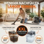 Sommertal HYDRO 9000 MAX Waschsauger 1.000W, 20 kPa – Teppichreiniger & Polsterreiniger mit Dampffunktion fuer Sofa, Auto & Matratzen – Bild 5