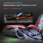 Ultenic Akku Staubsauger 55000Pa, 600W, 80 Min – Kabellos, Multi-Zyklon, Anti-Tangle-Buerste, Wandladestation, fuer Tierhaare & Teppiche, Rot – Bild 5