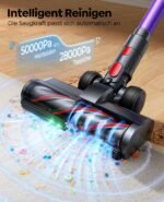 Fieety Akku Staubsauger 600W, 50kPa, 65 Min – Kabellos, Tierpflegebuers te, 8-Schicht-Filtration, Aromatherapie, ultraleise, Gold & Lila – Bild 7