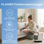 KLAMER Polsterreiniger 500W – Waschsauger mit 2-Tank-System 1,6L, 15 kPa, Spr ue h- & Saugtechnik, Selbstreinigung, Teppichreiniger – Bild 3